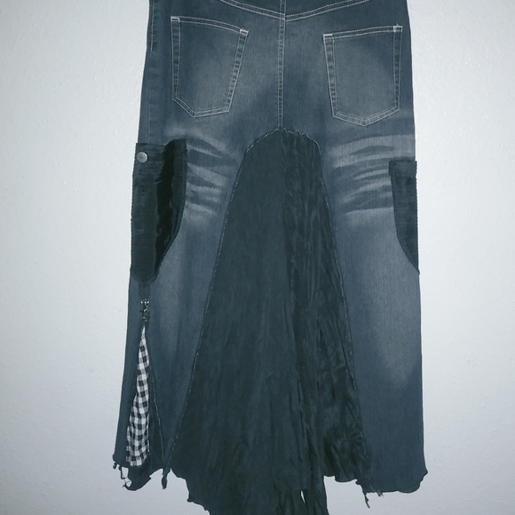 My Design 3 29 Jeans Black Grunge Goth Cargo Maxi Skirt - Picture 3 of 12